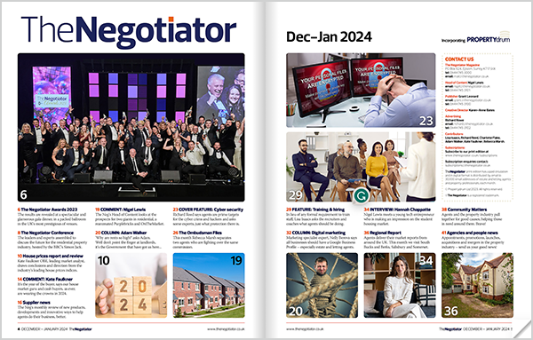The Negotiator Magazine cover Estate and Letting Agent News image